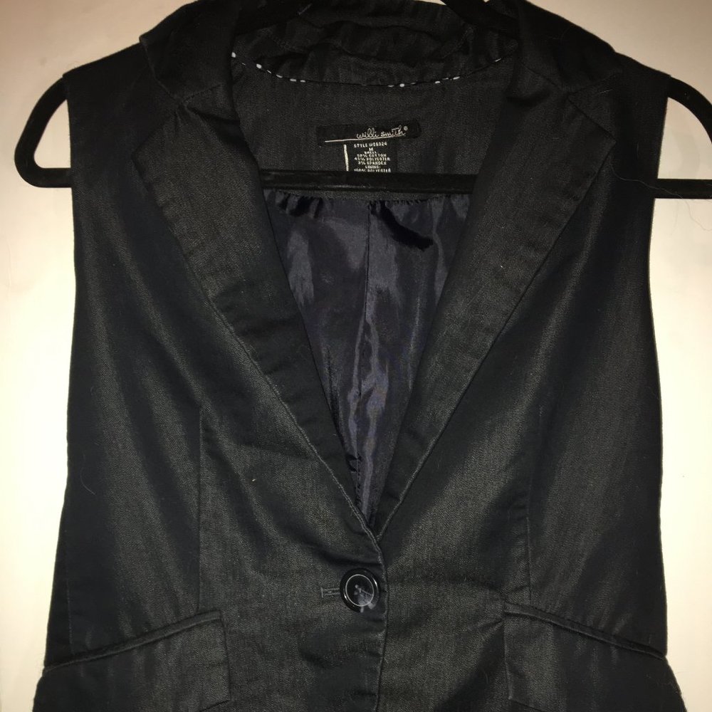 Willi Smith Black Lined Vest M